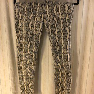 Cream/Black Snakeskin Animal Print Skinny Jeans